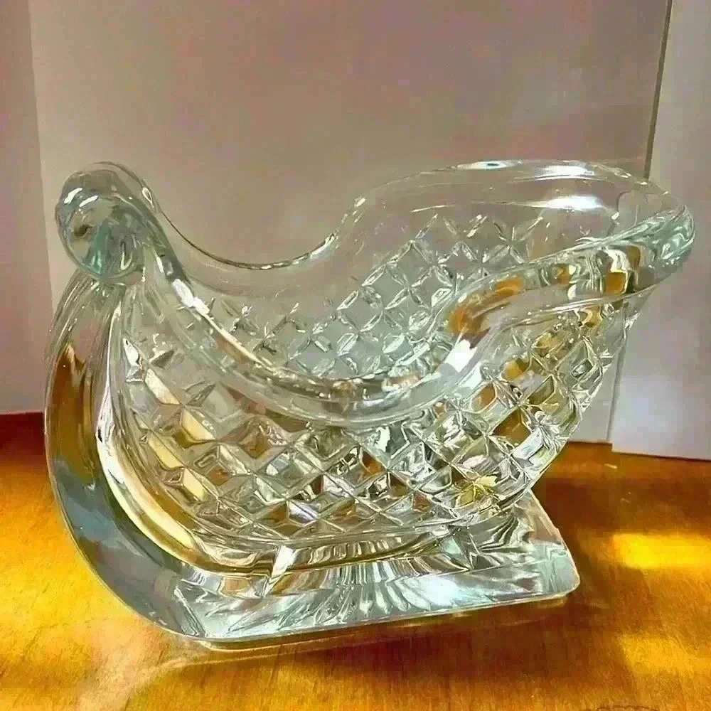Vintage Christmas St George lead crystal‎ sleigh